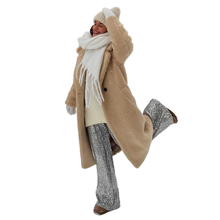 Damen gemütlicher oversized Wintermantel mit weichem Teddyfell Drune