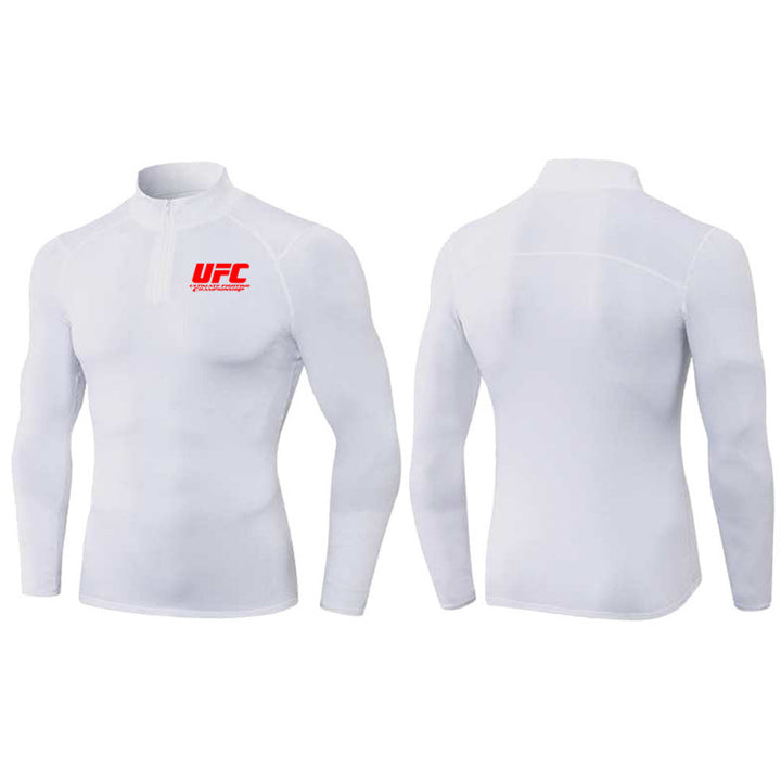 Herren nan eng anliegendes Kompressionsshirt mit kurzem Reißverschluss und langen Ärmeln Drune