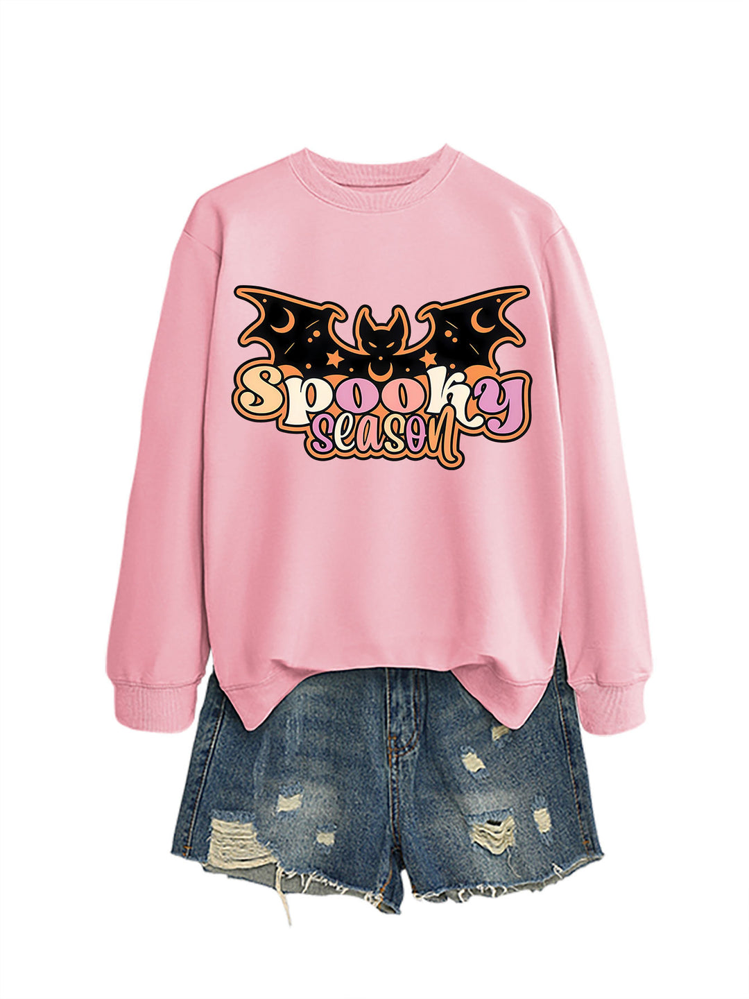 Damen Sweatshirt mit kreativem Halloween-Motiv Drune