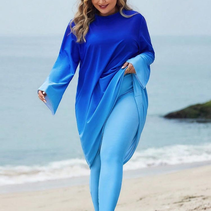 Damen Langer, lässiger Strandanzug mit elegantem Farbverlauf Drune