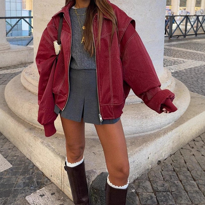 Damen Oversized Übergangsjacke mit nahtlosem Design und praktischen Taschen Drune