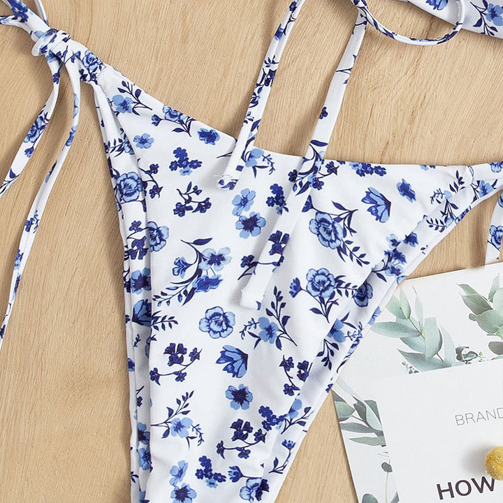 Damen Bandeau-Bikini mit verspieltem Blumendesign Drune