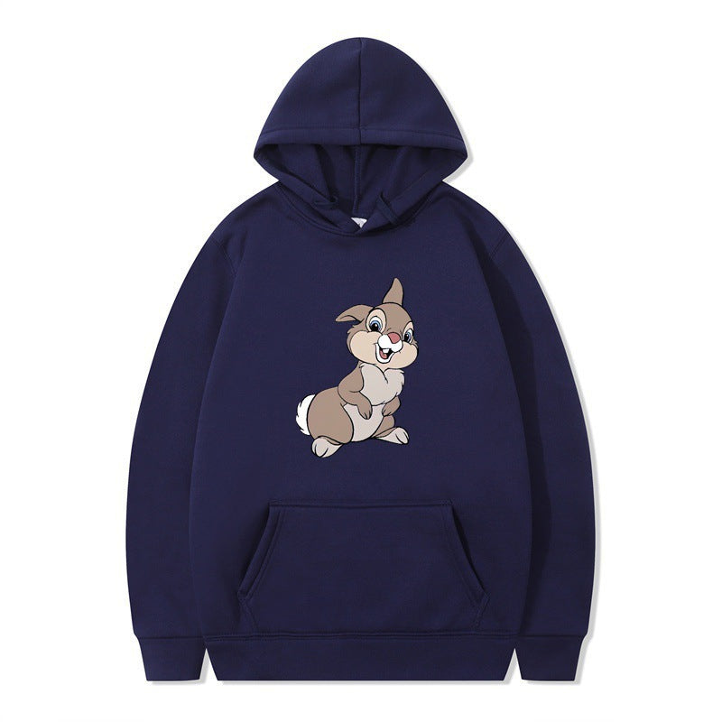 Damen Kapuzenpullover mit niedlichem Hasen-Design und bequemen Kängurutaschen Drune