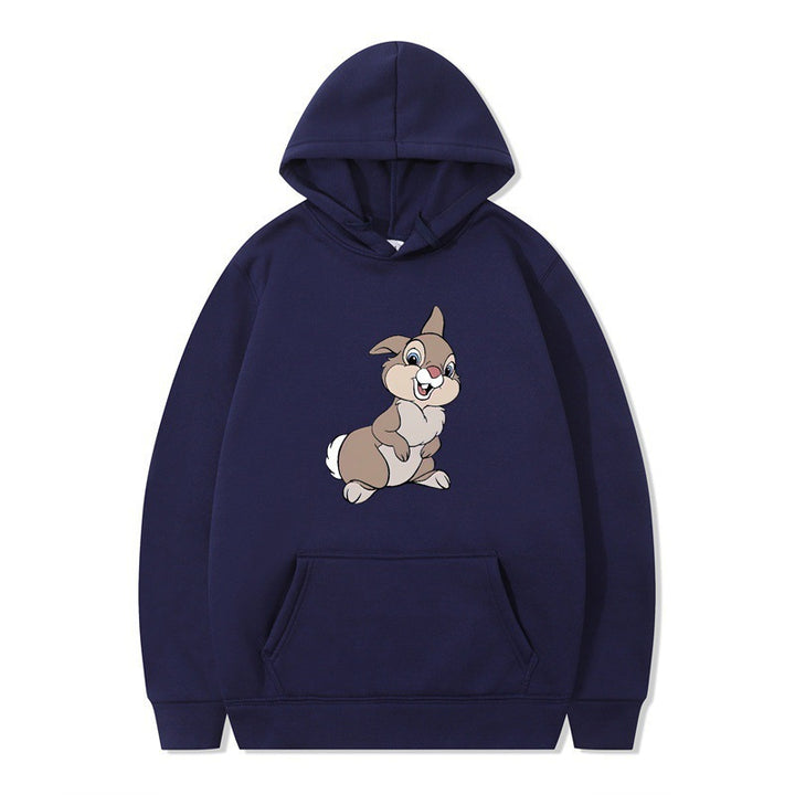 Damen Kapuzenpullover mit niedlichem Hasen-Design und bequemen Kängurutaschen Drune
