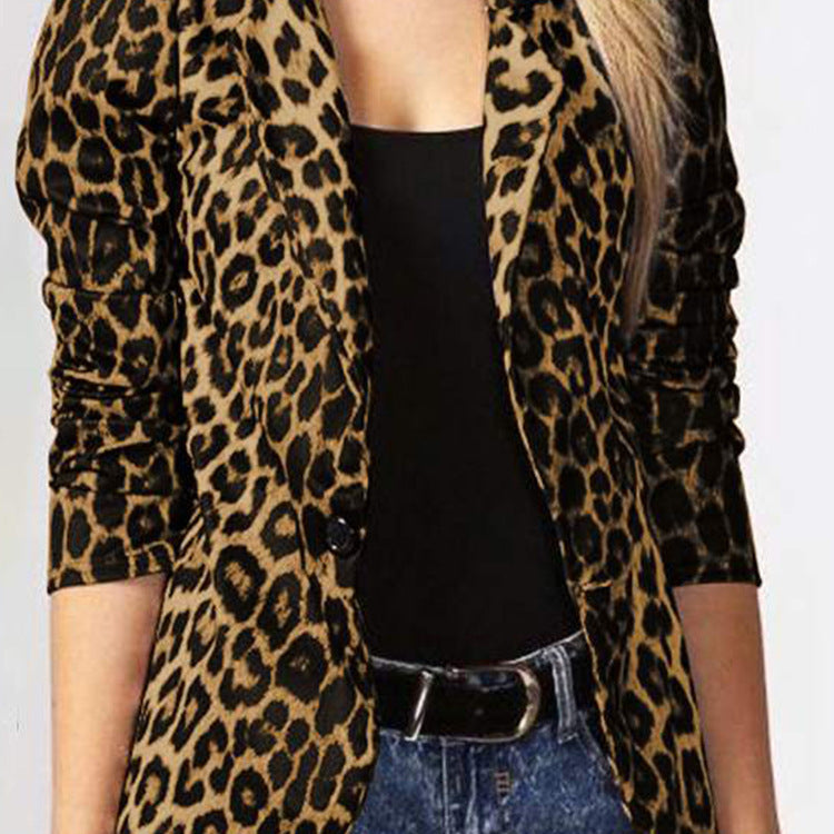 Damen Eleganter Blazer im trendigen Leopardenmuster Drune
