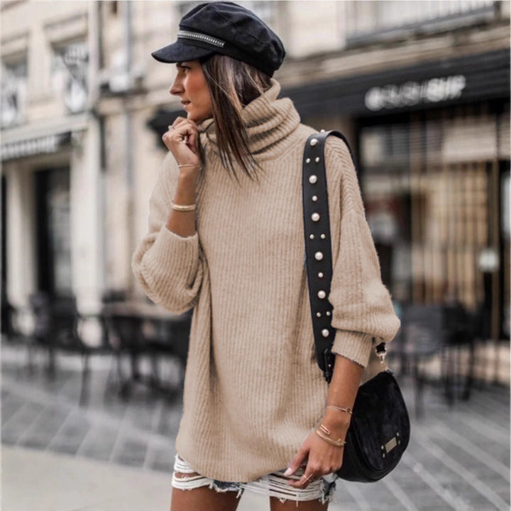 Damen stylischer Oversize Rollkragenpullover Drune