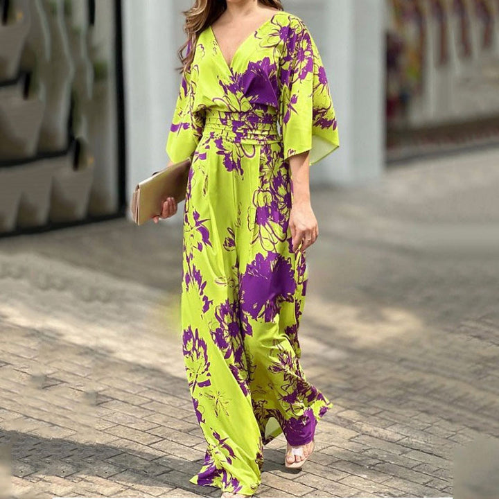 Damen Eleganter Jumpsuit mit floralem Muster Drune