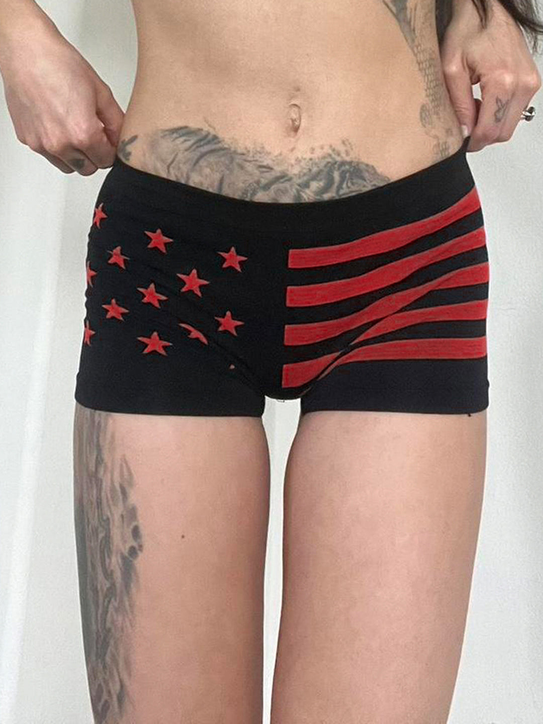 Damen Komfortable Boxershorts mit patriotischem Design Drune
