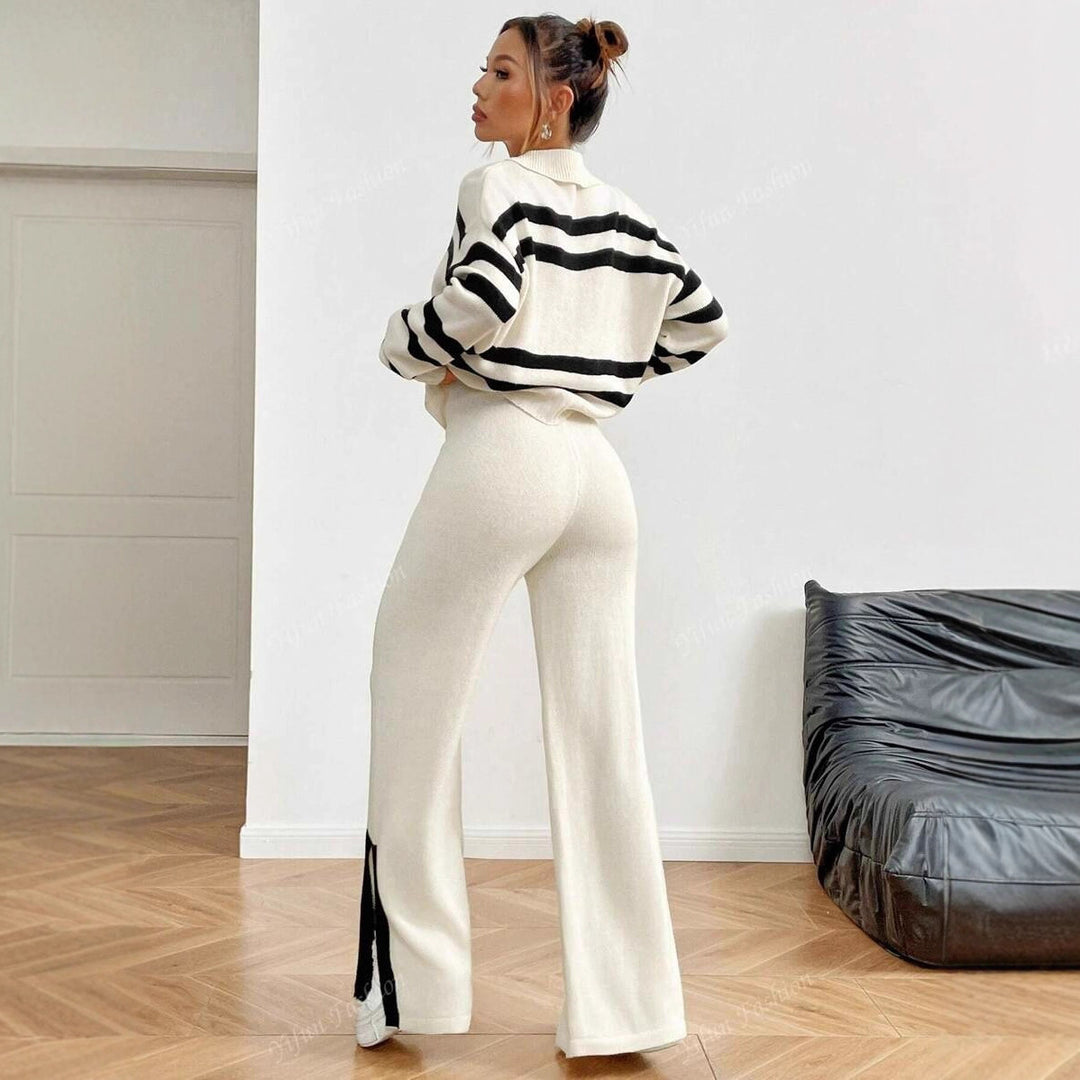 Damen Elegante und bequeme Strick-Casual-Set Drune