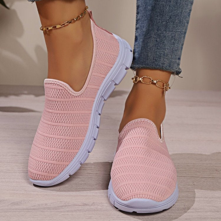 Damen Slip-On Sneakers mit atmungsaktiver Oberflächenstruktur und rutschfester Sohle Drune