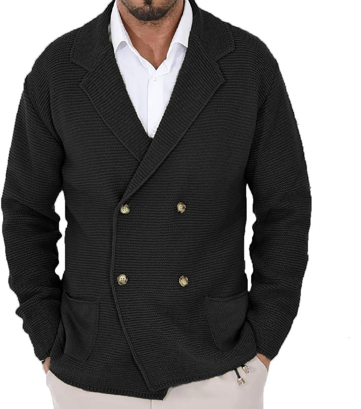 Herren Strickjacke mit modischem Schalkragen und dekorativen Knöpfen Drune