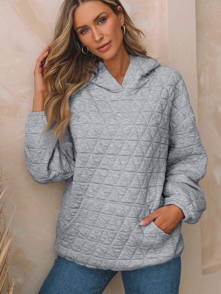 Damen Stepppullover mit gemütlicher Kapuze und praktischen Taschen Drune