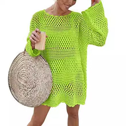 Damen luftiges Häkelkleid Drune