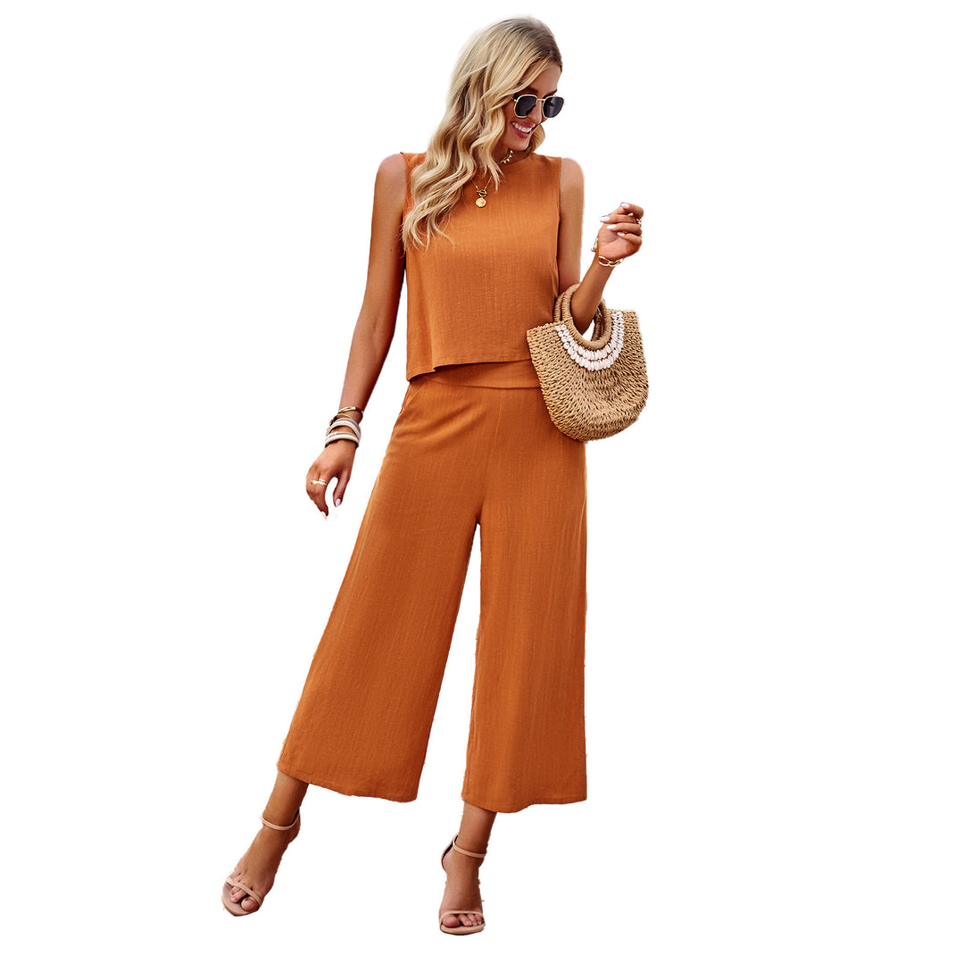 Damen Cropped Top und Palazzo-Hose Set Drune