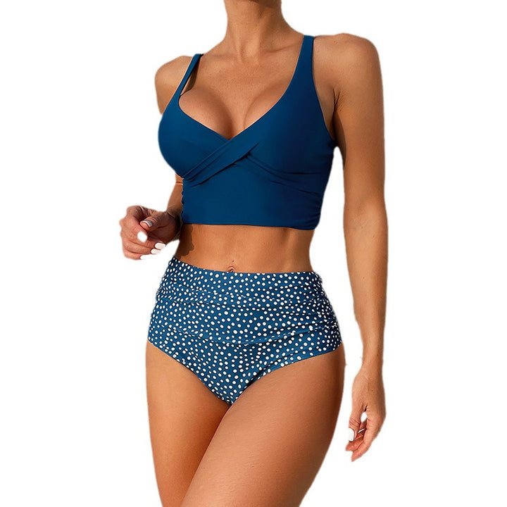 Damen Hochgeschlossener Bikini mit eleganter Raffung Drune