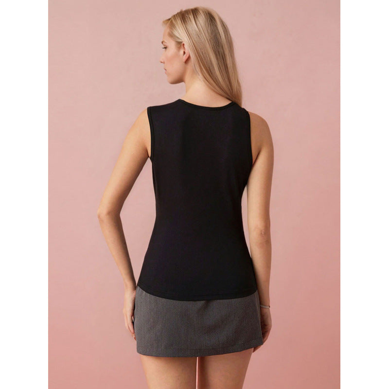 Damen Sportliches Tank-Top mit gefaltetem Ausschnitt und asymmetrischem Schnitt Drune