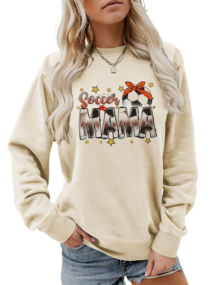 Damen Sweatshirt mit auffälligem "Soccer Mama" Aufdruck und bequemer Passform Drune