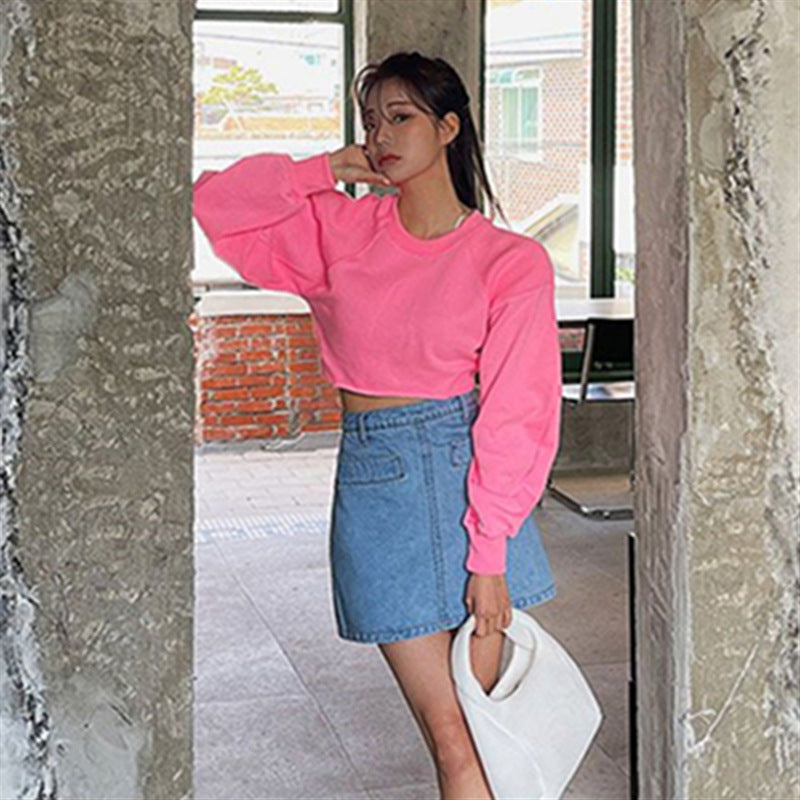 Damen cropped Sweatshirt mit voluminösen Ärmeln Drune 1772505824
