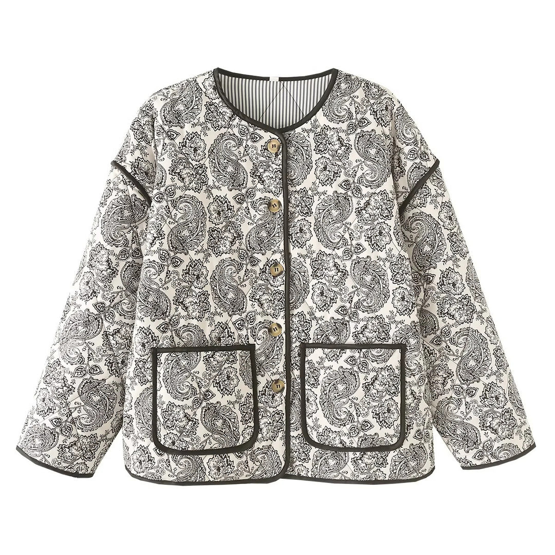 Damen modische Quiltjacke mit einzigartigem Paisleymuster Drune