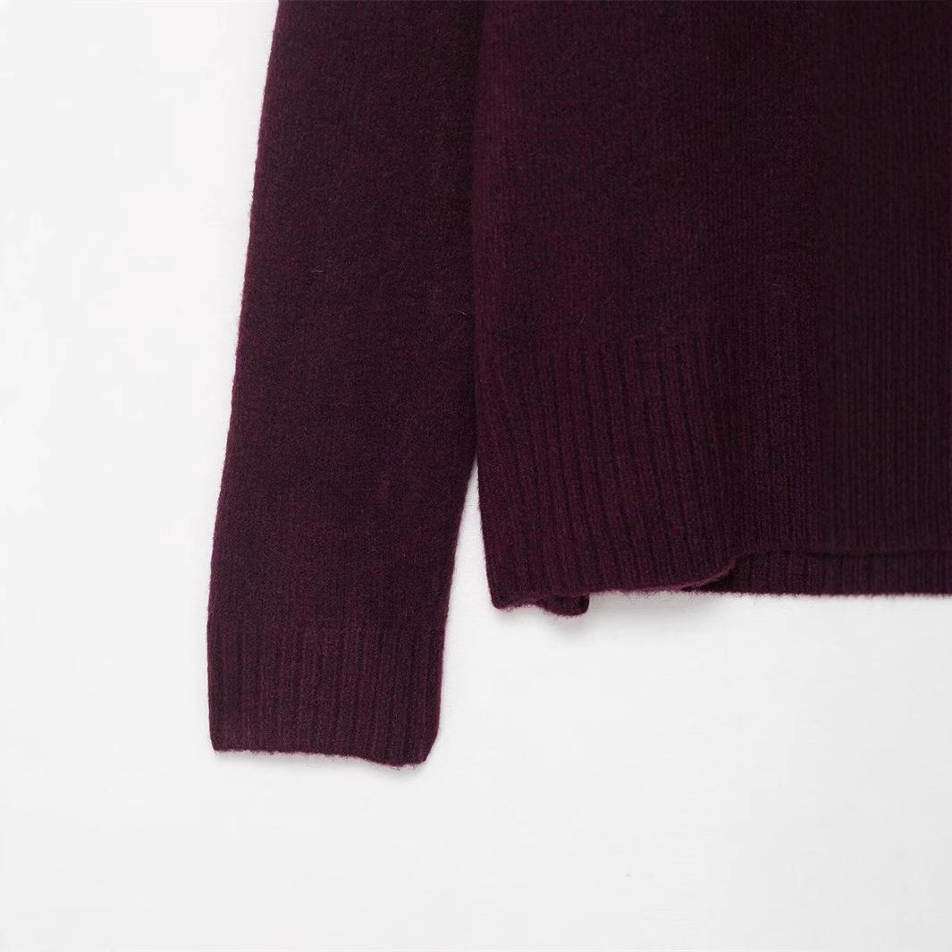 Damen V-Ausschnitt Strickpullover aus hochwertiger Baumwollmischung Drune