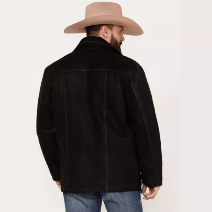 Herren Stilvolle Lederjacke mit auffälligen Nähten Drune