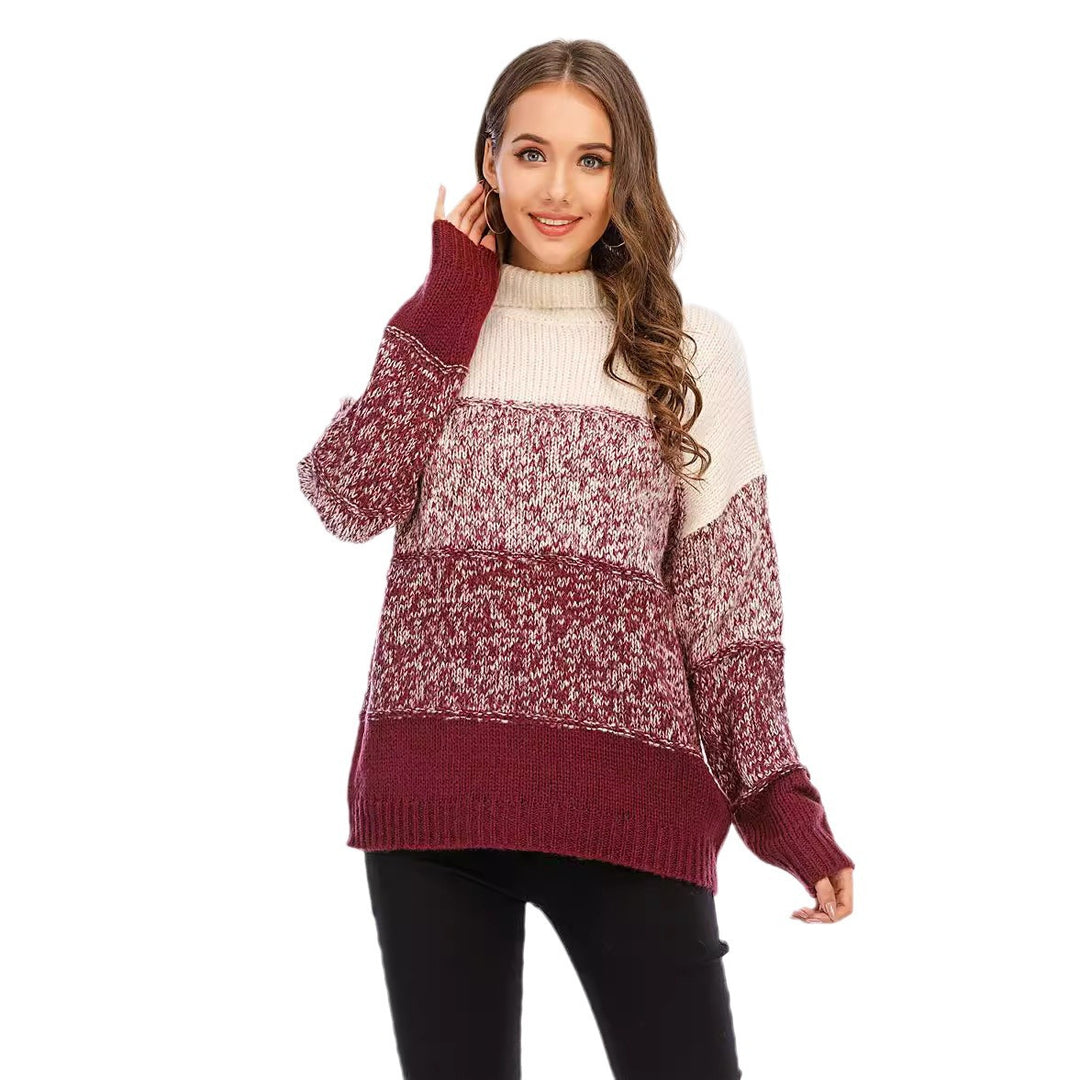 Damen kuscheliger Rollkragenpullover im strukturierten Strickdesign Drune