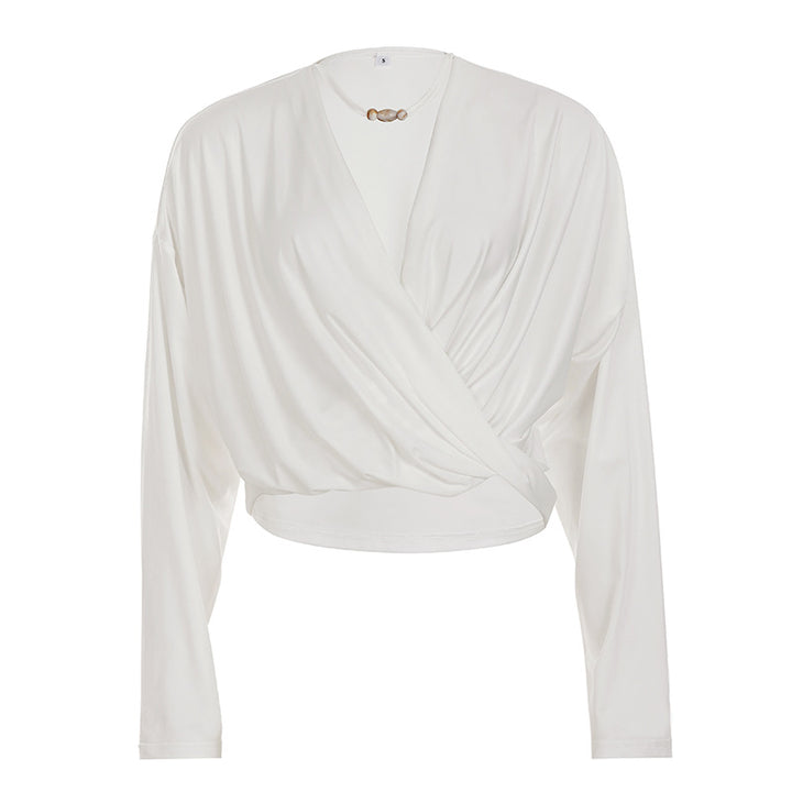 Damen lässiges Longsleeve-Oberteil mit eleganter Knotendetailierung Drune