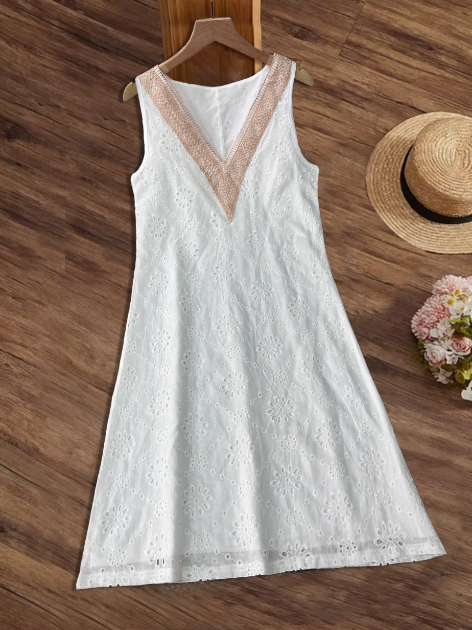 Damen luftiges Sommerkleid mit raffinierten Spitzenakzenten Drune