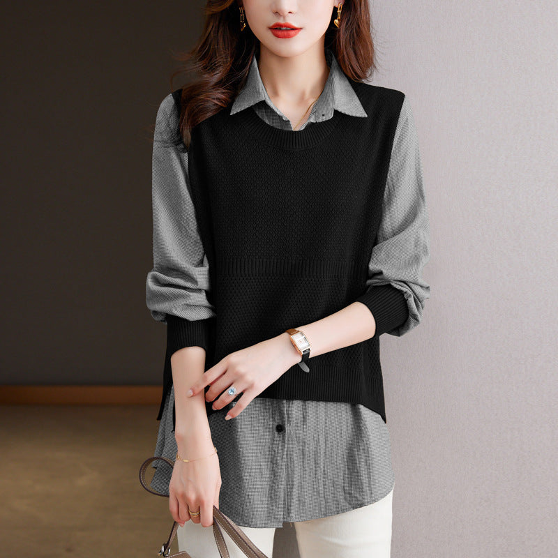 Damen Strickpullover mit einzigartiger Layered-Optik und feiner Struktur Drune