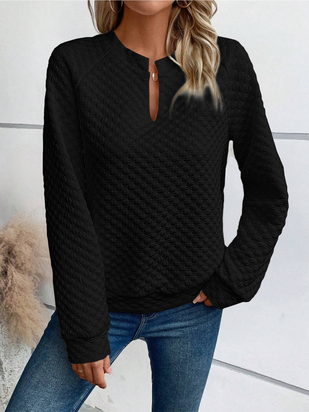 Damen Sweatshirt mit strukturiertem Design Drune