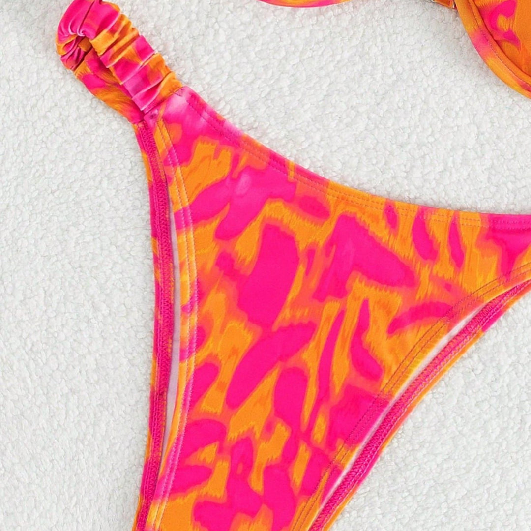 Damen Push-Up Bikini mit modischem Rüschendesign Drune