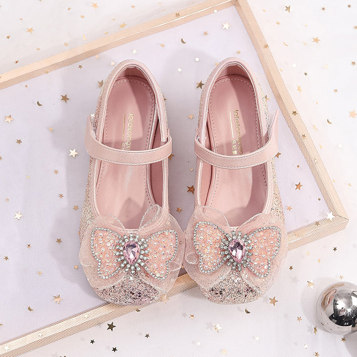 Mädchen Elegante Ballerinas mit Schleifenapplikation und Strass Drune