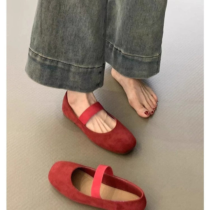 Damen Ballerinas mit komfortablem Riemen und weichem Obermaterial Drune