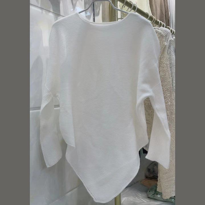 Damen lässiger Pullover mit asymmetrischem Schnitt und weitem Kragen Drune