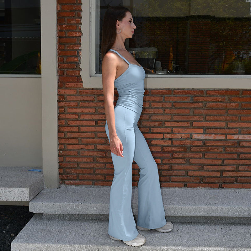 Damen Sportliches Set bestehend aus enganliegendem Top und weiten Leggings Drune