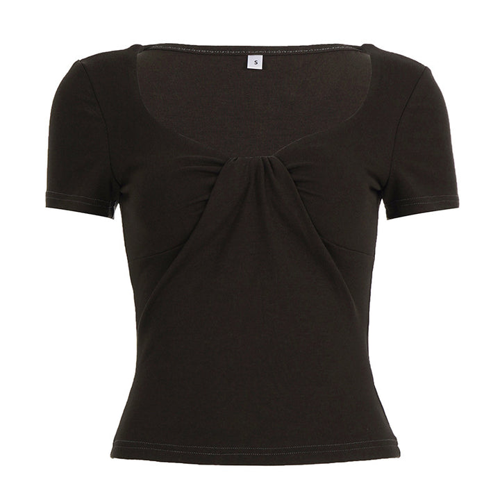 Damen figurbetontes Shirt mit schickem Bindedetail Drune