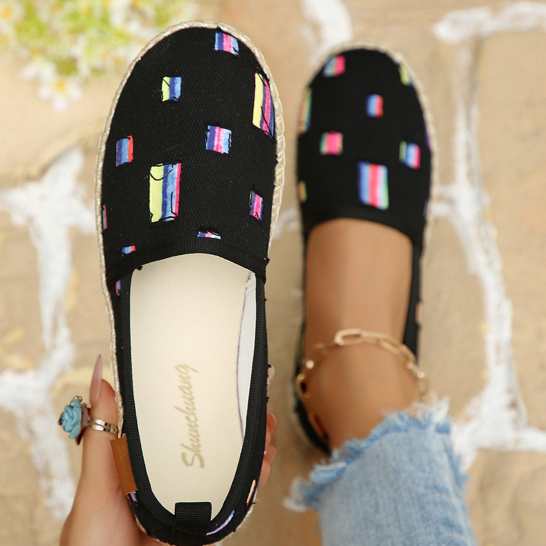 Damen  atmungsaktive Strick-Espadrilles mit geflochtener Jute-Sohle und flexiblem Memory-Fußbett Drune