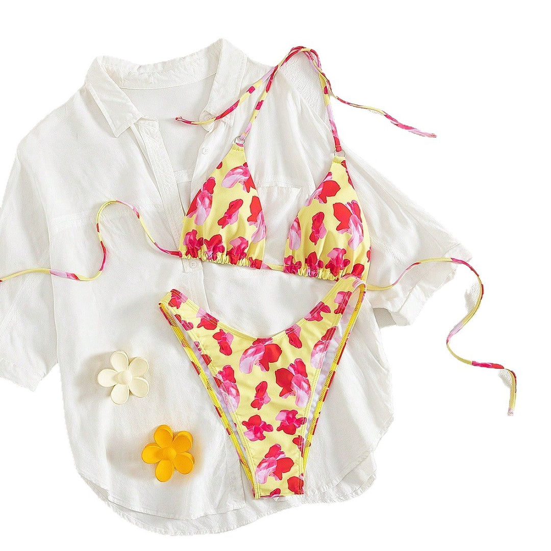 Damen Triangel-Bikini-Set mit floralem Design Drune