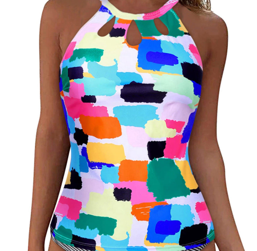 Damen Sportliches Tankini-Oberteil mit modischem Rundhalsausschnitt und Cut-Outs Drune