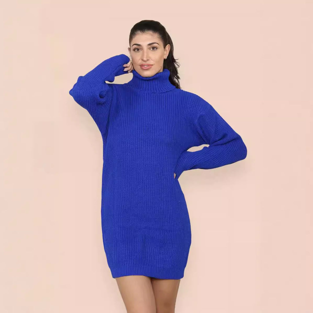 Damen Strickkleid mit hohem Rollkragen und lässigem Schnitt Drune