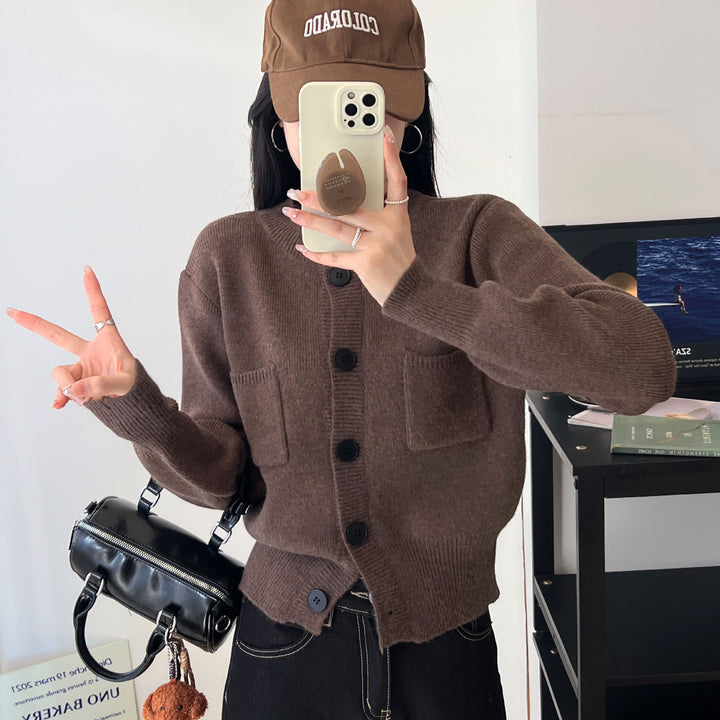 Damen Strickjacke mit Knopfdetails und praktischen Taschen Drune