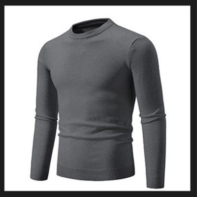Herren Feiner Strickpullover mit Rundhalsausschnitt und Rippdetails Drune