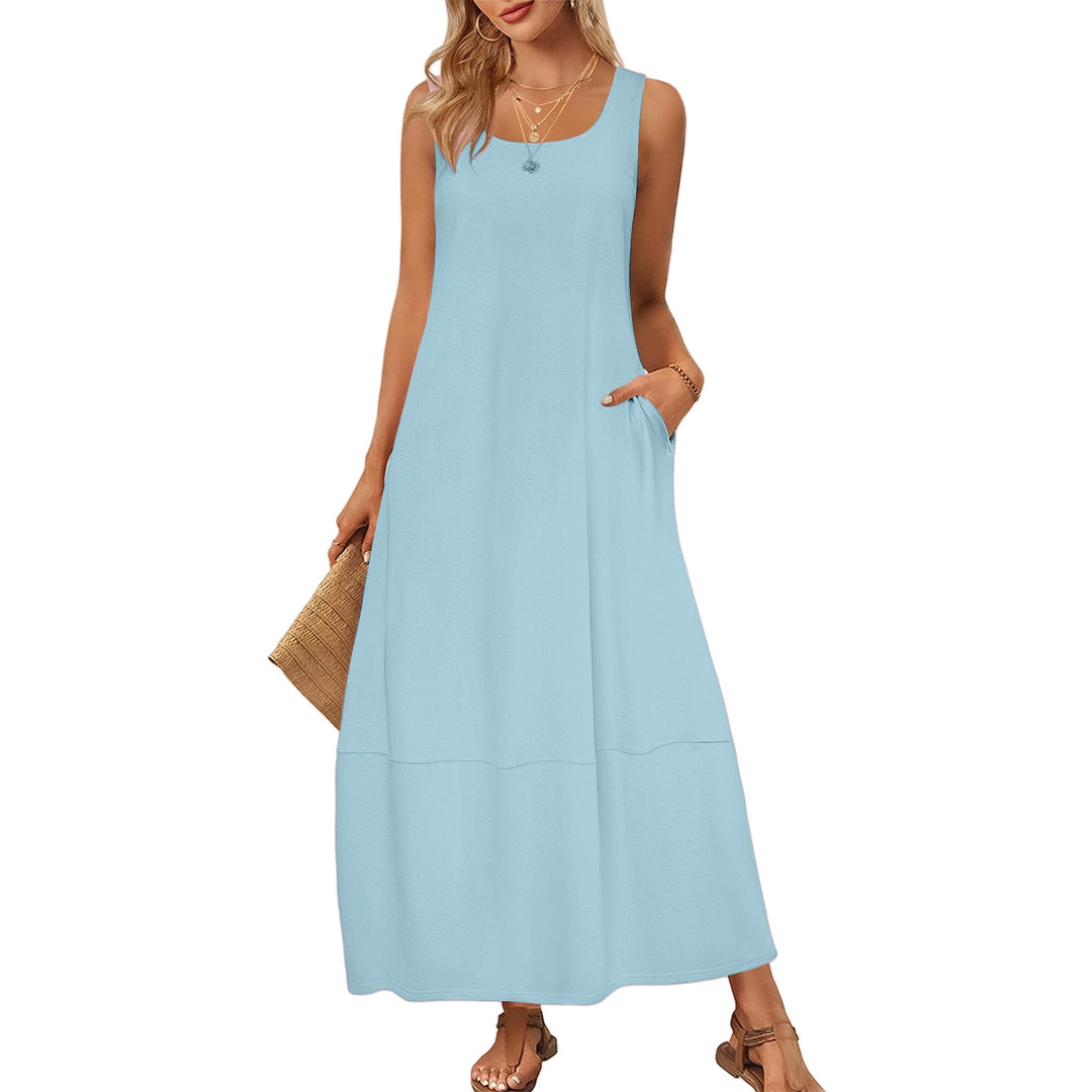 Damen Maxikleid im entspannten Schnitt mit praktischen Taschen Drune