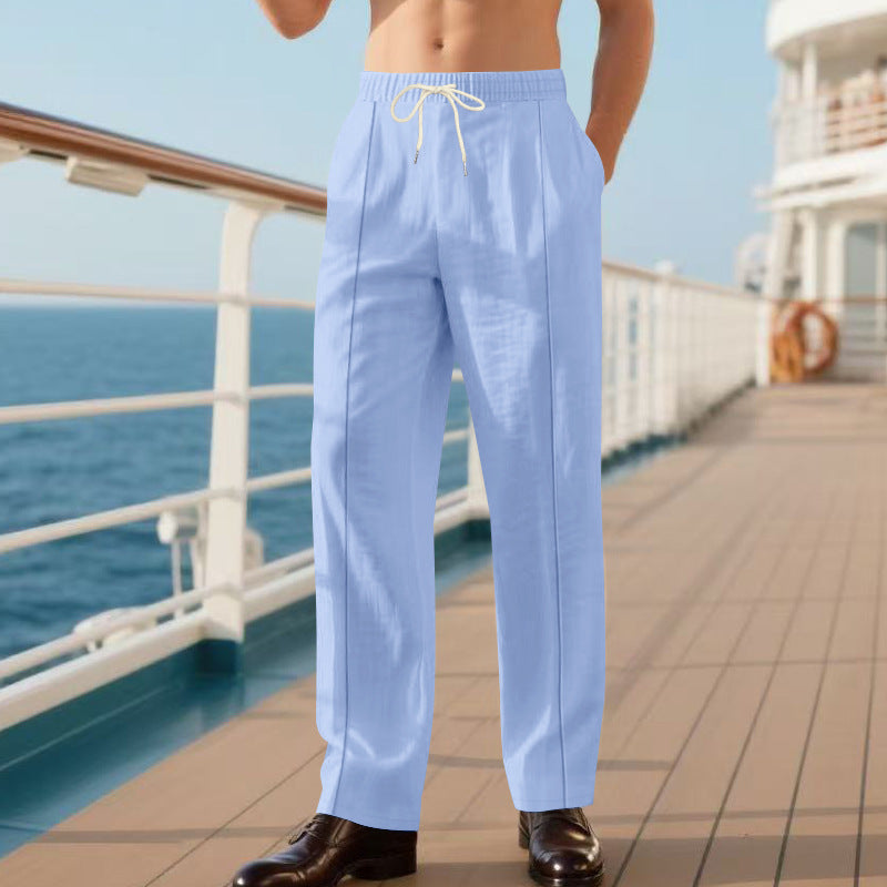 Herren elegante Reisehose mit verstellbarem Kordelzug und atmungsaktivem Stoff Drune
