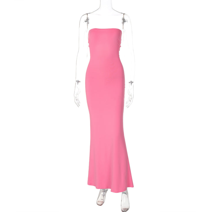 Damen Figurbetontes Maxikleid ohne Träger Drune