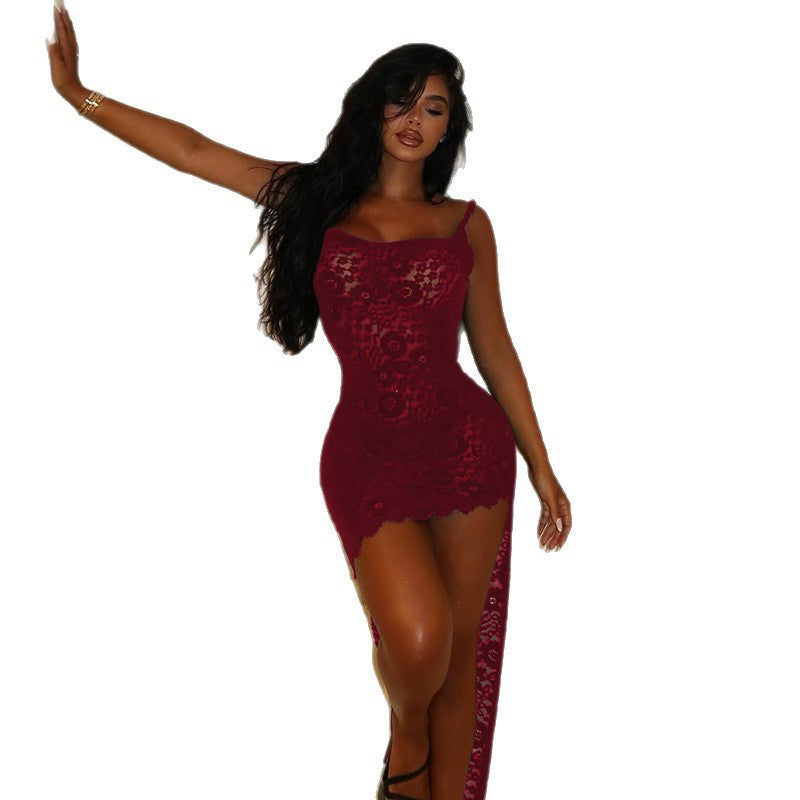 Damen Spitzenkleid mit seitlichem Schlitz Drune