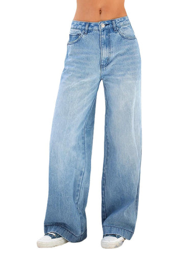 Drune | Weites Bein Flared Hohe Taille Denim Jeans