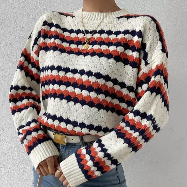 Damen Strickpullover mit strukturiertem Muster Drune