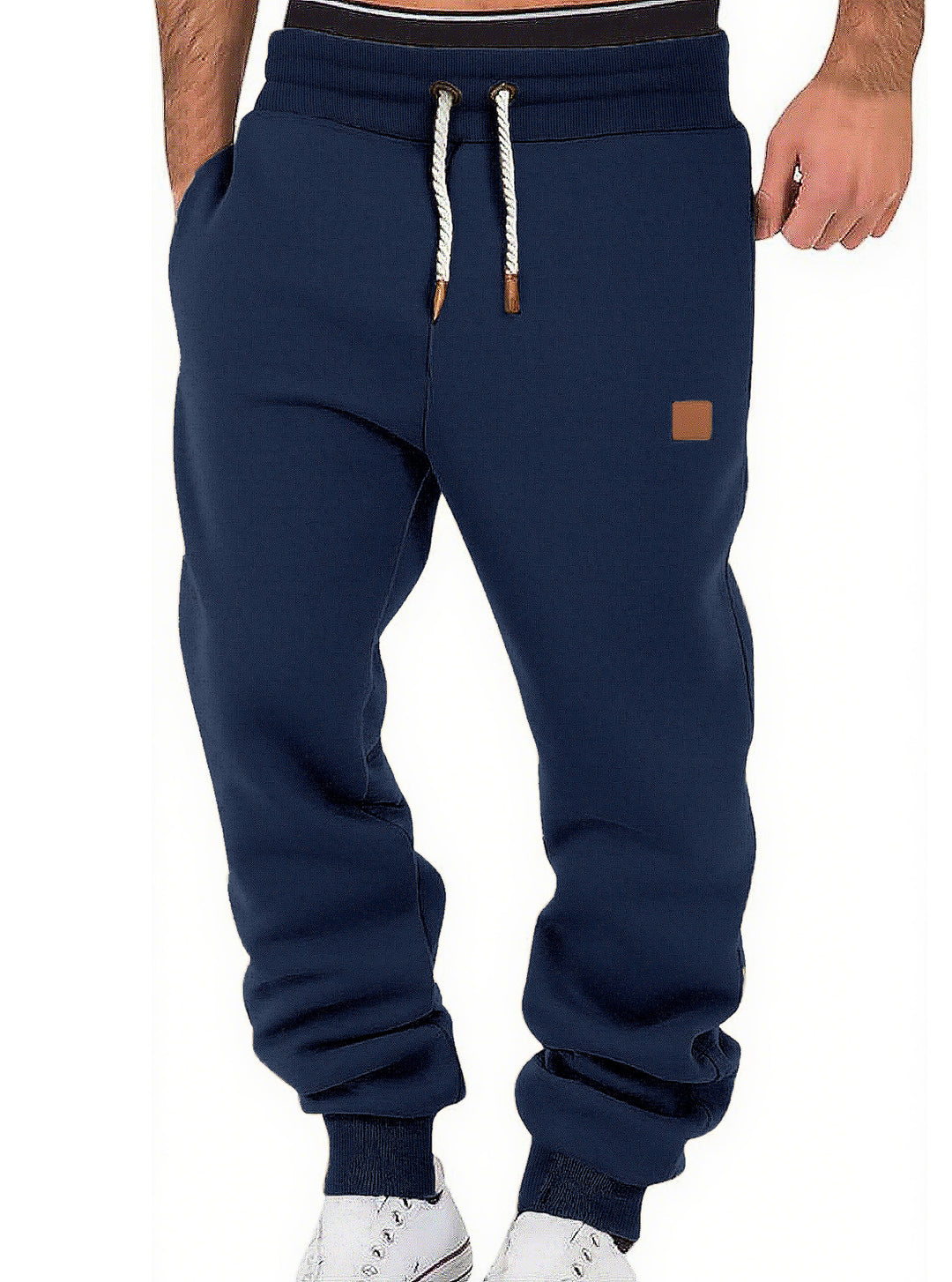 Herren nan komfortable Jogginghose aus hochwertiger Baumwollmischung mit elastischem Bund Kordelzug und Bündchen Drune
