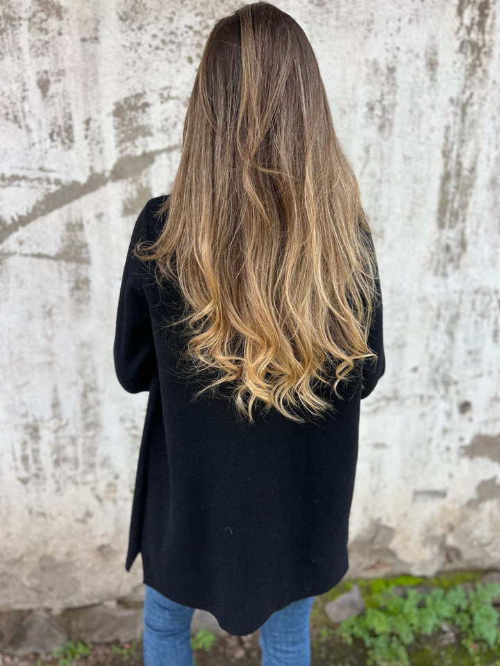 Damen Fleece Mantel mit doppelter Knopfleiste und schickem Reverskragen Drune